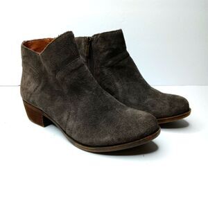 Lucky Brand Brolley Gray Leather Booties